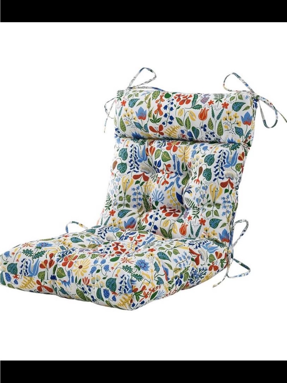 ARTPLAN Floral Adirondack Cushion Seat Pads Set of Two